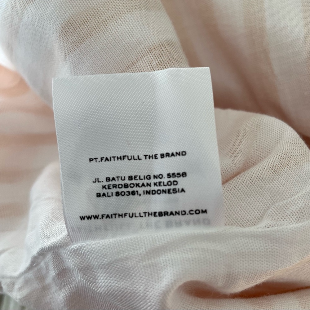 FAITHFUL THE BRAND | Gia Midi Dress | Yellow and White Stripe | Size 2 / XS - Picture 7 of 8